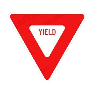 Yield traffic sign listed in road signs decals.