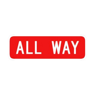 All way stop sign listed in road signs decals.
