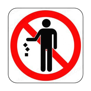 No throwing waste on the ground allowed sign listed in other signs decals.