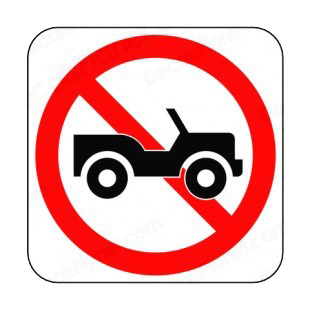 No jeep allowed sign listed in other signs decals.