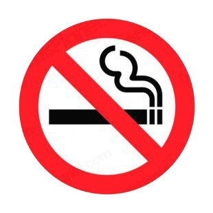 No smoking allowed sign listed in other signs decals.