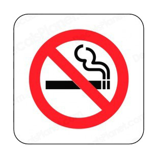 No smoking allowed sign listed in other signs decals.