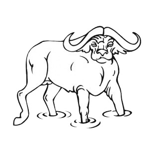 Bull walking in water listed in more animals decals.