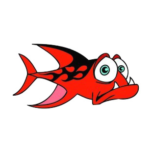 Sad black and red fish listed in fish decals.