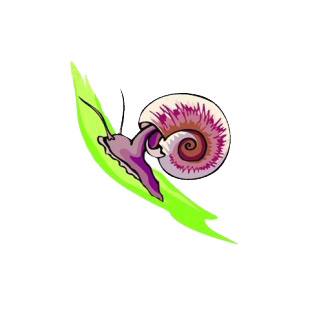 Snail on a leaf listed in fish decals.
