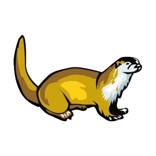 Brown and white otter listed in fish decals.