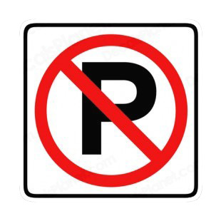 No parking sign listed in road signs decals.