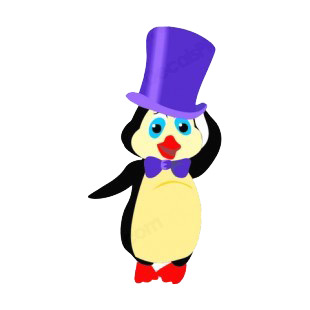Penguin with blue hat and tie listed in penguins decals.