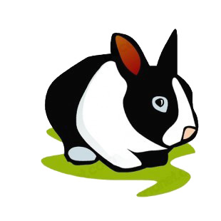Black and white rabbit listed in rabbits decals.