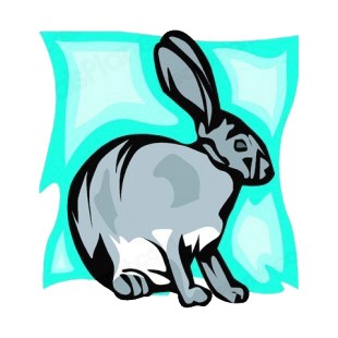 Grey hare sitting down listed in rabbits decals.