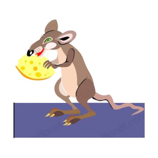 Rat eating cheese listed in rodents decals.