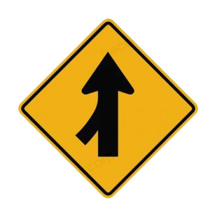 Road merge from the left warning sign  listed in road signs decals.