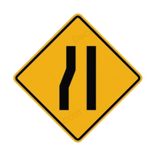 Left lane ending road merge ahead warning sign  listed in road signs decals.