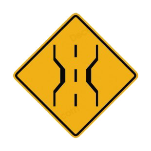 Narrow bridge ahead warning sign listed in road signs decals.