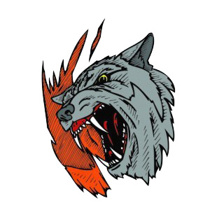 Grey wolf roaring drawing listed in more animals decals.