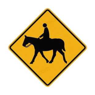 Horse riding warning sign listed in road signs decals.
