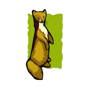 Brown marten standing up listed in rodents decals.