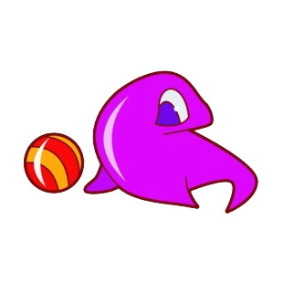 Purple seal with ball listed in fish decals.