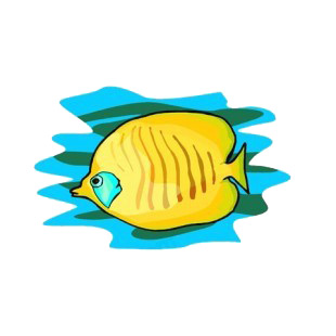 Yellow exotic fish listed in fish decals.