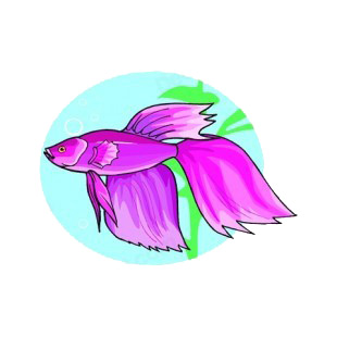 Purple goldfish underwater listed in fish decals.