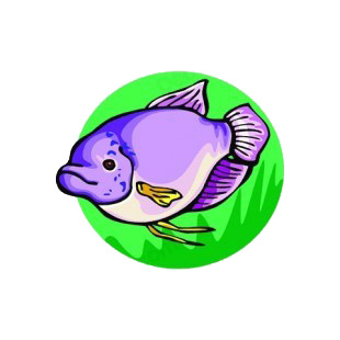 Purple fish underwater listed in fish decals.