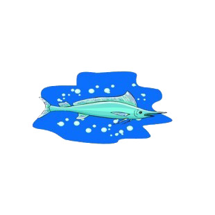 Marlin underwater listed in fish decals.