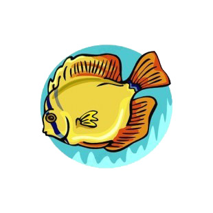 Yellow clownfish underwater listed in fish decals.