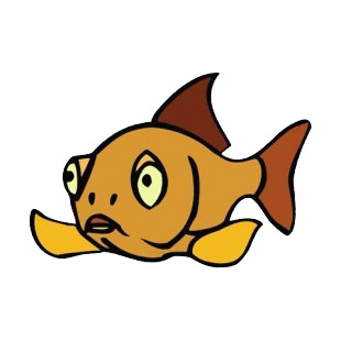 Brown goldfish listed in fish decals.