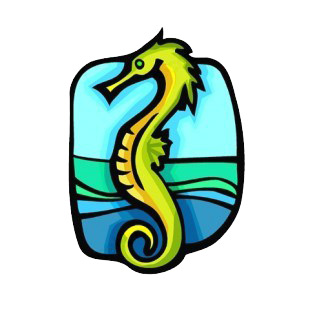 Yellow seahorse listed in fish decals.