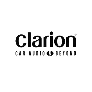 Clarion car audio and beyond listed in car audio decals.