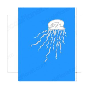 Jellyfish underwater listed in fish decals.