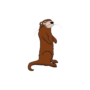 Brown otter standing up listed in fish decals.