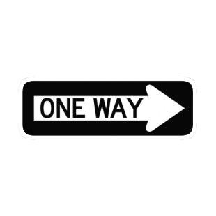 One way sign listed in road signs decals.