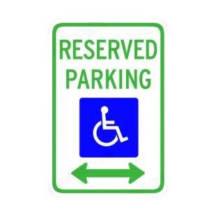 Reserved parking for handicap sign listed in road signs decals.