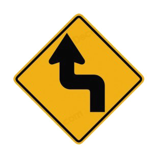 Left reverse turn warning sign listed in road signs decals.