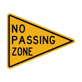 No passing zone warning sign listed in road signs decals.