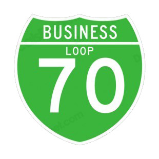 Business loop 70 route sign listed in road signs decals.