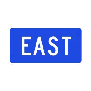 East sign listed in road signs decals.
