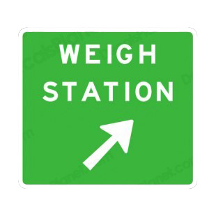 Weigh station direction sign listed in road signs decals.