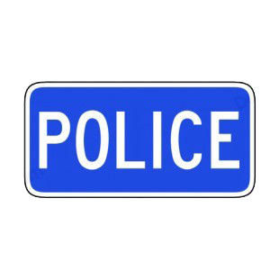 Police station sign listed in road signs decals.