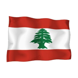 Lebanon waving flag listed in flags decals.