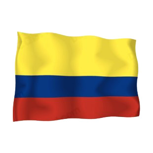 Colombia waving flag listed in flags decals.