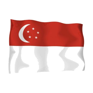 Singapore waving flag listed in flags decals.
