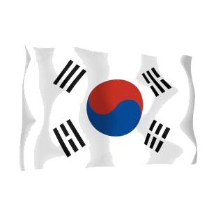 South Korea waving flag listed in flags decals.