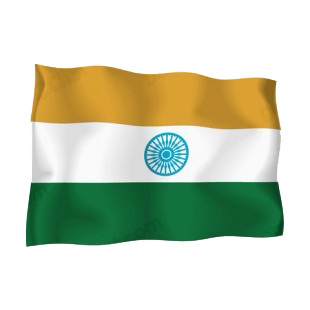 India waving flag listed in flags decals.