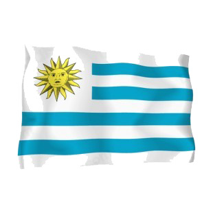 Uruguay waving flag listed in flags decals.