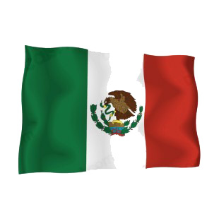 Mexico waving flag listed in flags decals.
