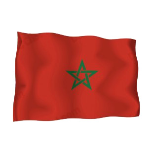 Morocco waving flag listed in flags decals.