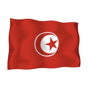 Tunisia waving flag listed in flags decals.