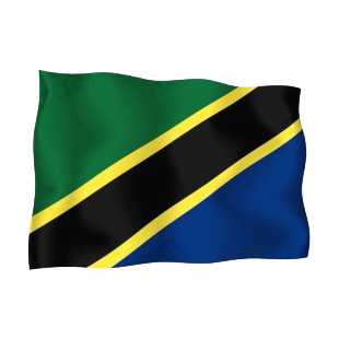 Tanzania waving flag listed in flags decals.